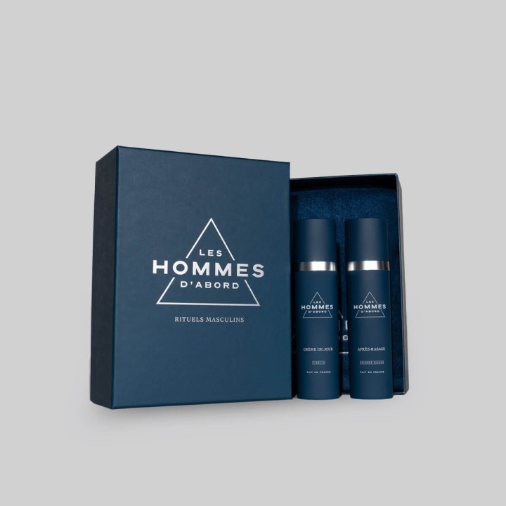 Coffret Soin Visage Homme : Crème de jour naturelle, Après Rasage - Les Homme d'Abord