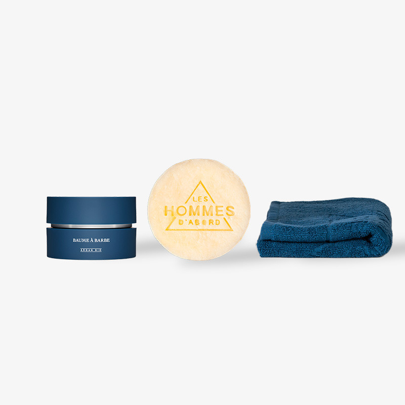 Coffret Soin Barbe Homme : Savon, Baume, Serviette - Les Homme d'Abord