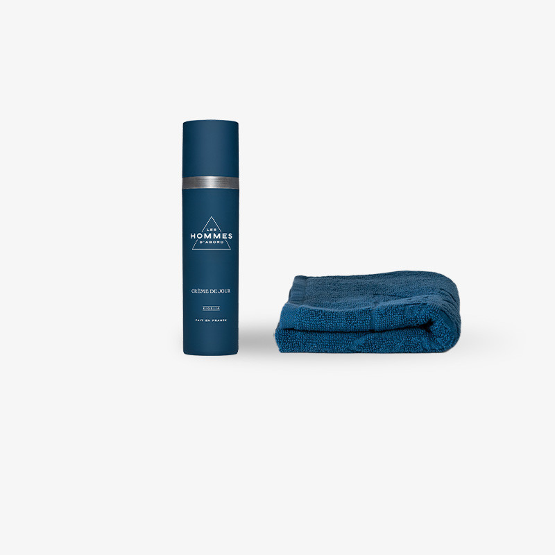 Coffret Soin Visage Homme : Crème de jour naturelle, Serviette - Les Homme d'Abord
