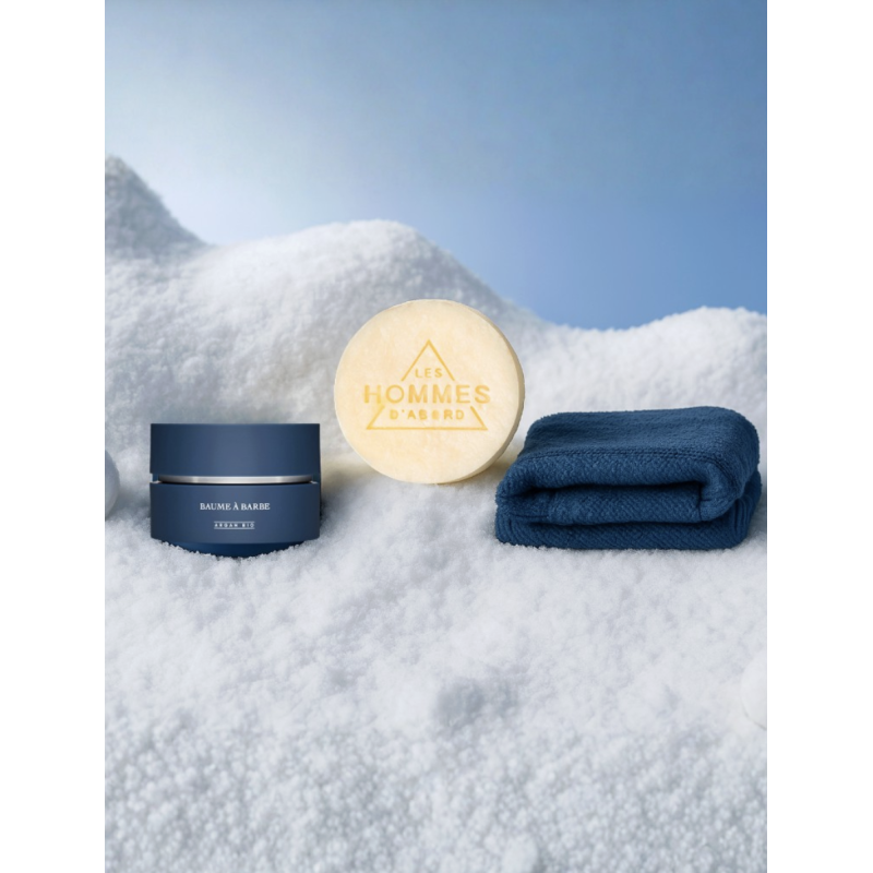 Coffret Soin Barbe Homme : Savon, Baume, Serviette - Les Homme d'Abord