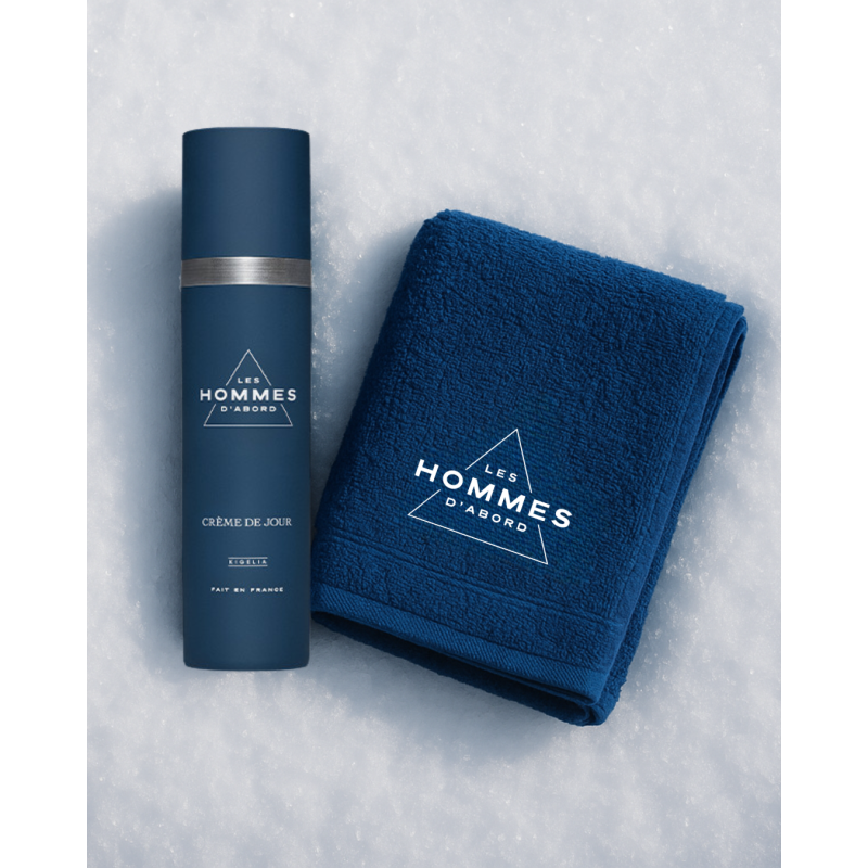 Coffret Soin Visage Homme : Crème de jour naturelle, Serviette - Les Homme d'Abord