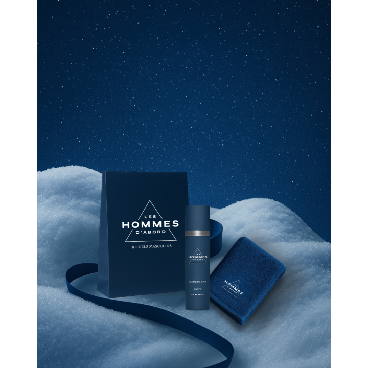 Coffret Soin Visage Homme : Crème de jour naturelle, Serviette - Les Homme d'Abord