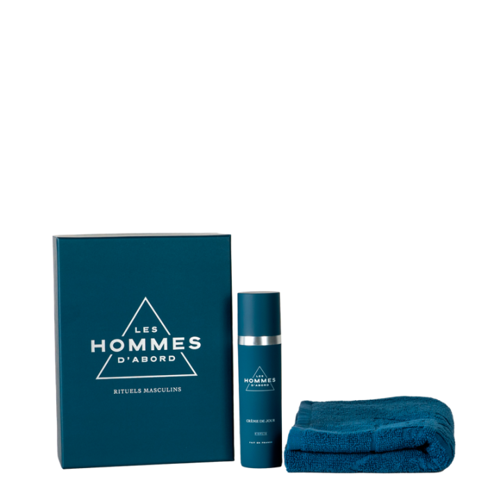 Coffret Soin Visage Homme : Crème de jour naturelle, Serviette - Les Homme d'Abord